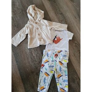 Hello Bello Baby Sloth 3-Piece Set Bodysuit Leggings Hooded Cardigan 0-3M #8